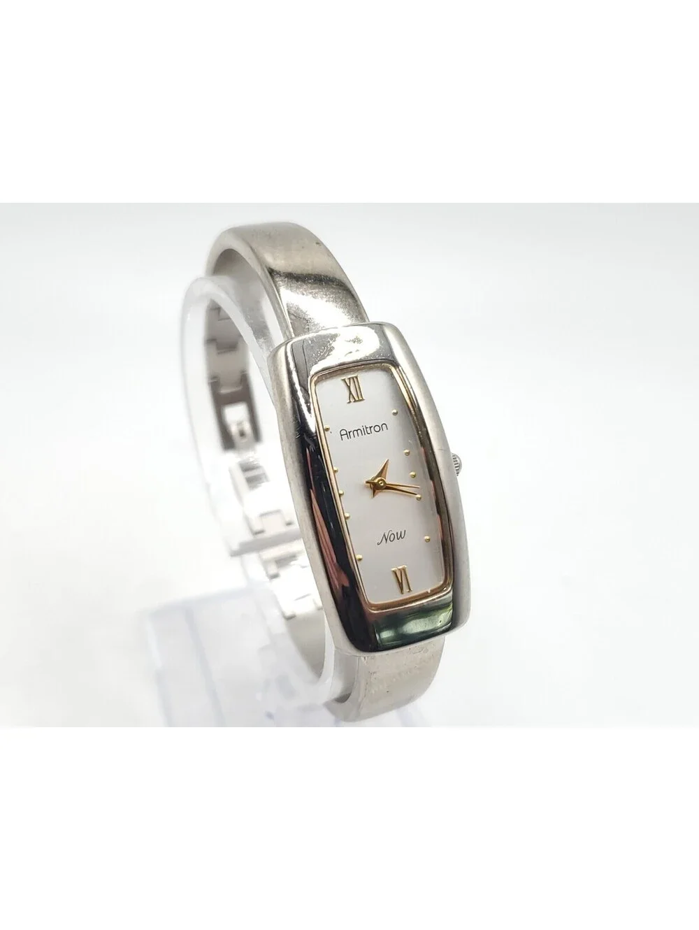Armitron Now Quartz Watch Women's New Battery Silver Tone White Dial 18mm